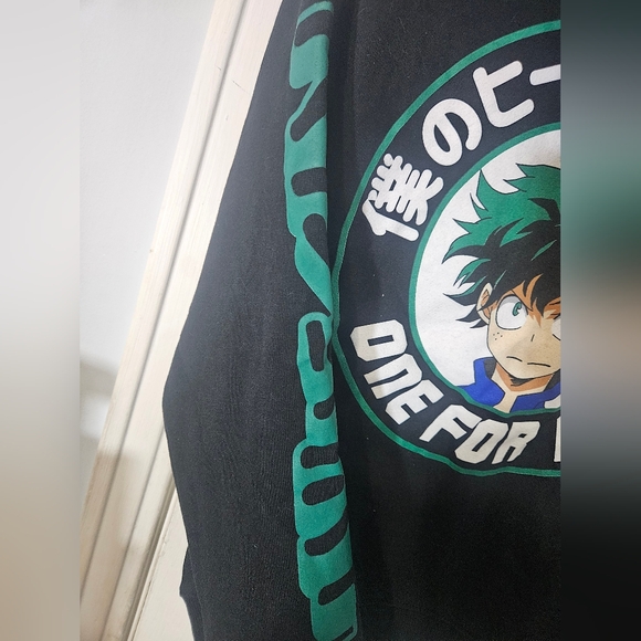 My Hero Academia Deku One For All Black Unisex Pullover Hoodie Small NEW /w Tags - Picture 2 of 5